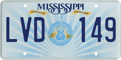 MS license plate LVD149