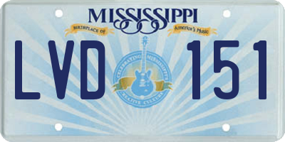 MS license plate LVD151