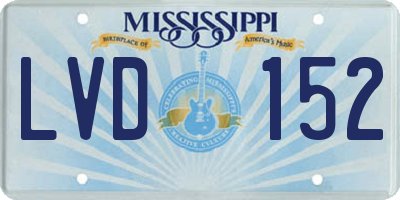 MS license plate LVD152