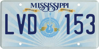 MS license plate LVD153