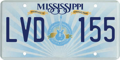 MS license plate LVD155