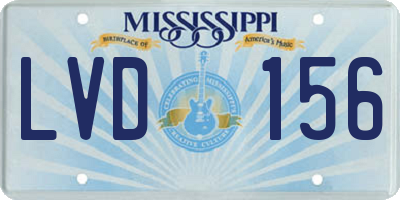 MS license plate LVD156