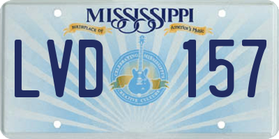 MS license plate LVD157
