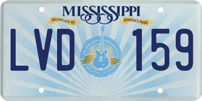 MS license plate LVD159