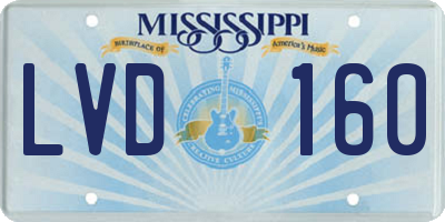 MS license plate LVD160