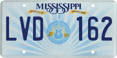 MS license plate LVD162