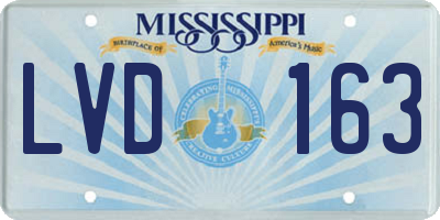 MS license plate LVD163