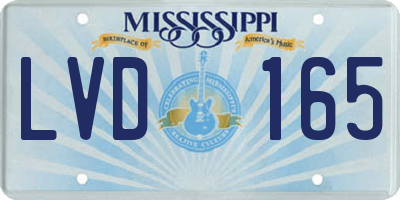 MS license plate LVD165