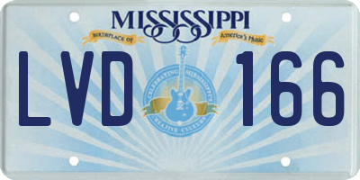MS license plate LVD166