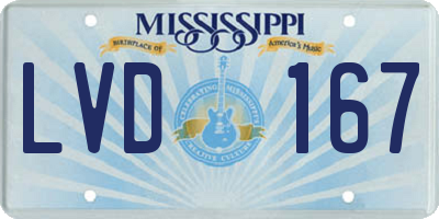 MS license plate LVD167
