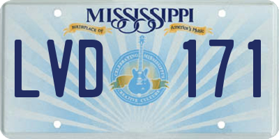 MS license plate LVD171