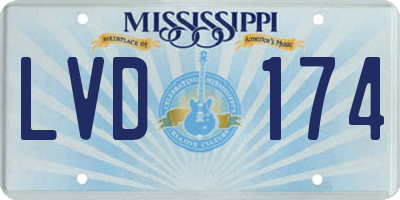 MS license plate LVD174