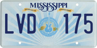 MS license plate LVD175