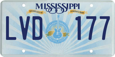 MS license plate LVD177