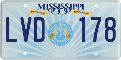 MS license plate LVD178