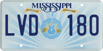 MS license plate LVD180