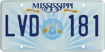 MS license plate LVD181