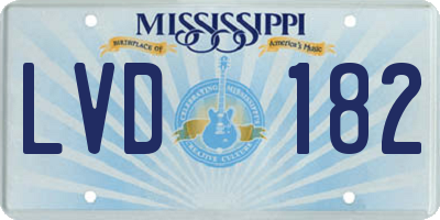 MS license plate LVD182