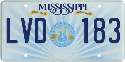 MS license plate LVD183