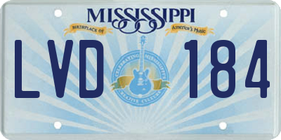 MS license plate LVD184