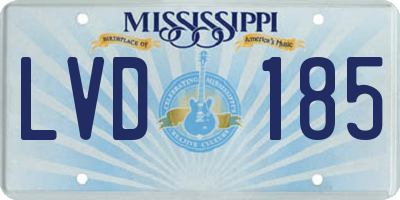 MS license plate LVD185
