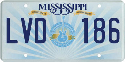 MS license plate LVD186