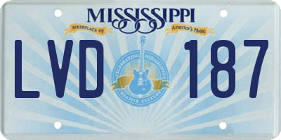 MS license plate LVD187