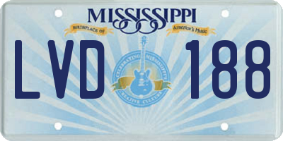 MS license plate LVD188