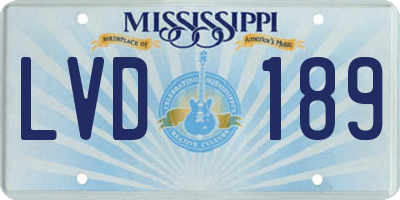 MS license plate LVD189