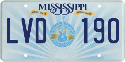 MS license plate LVD190
