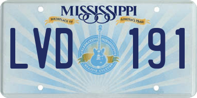 MS license plate LVD191