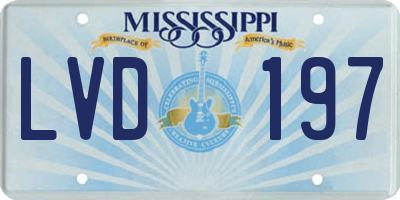 MS license plate LVD197