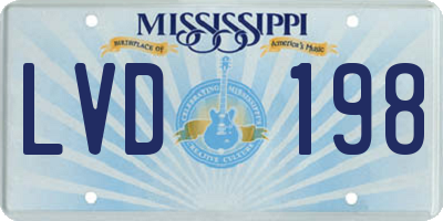 MS license plate LVD198