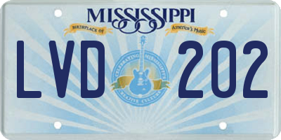 MS license plate LVD202
