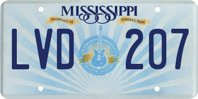 MS license plate LVD207