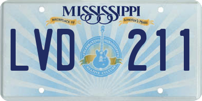 MS license plate LVD211