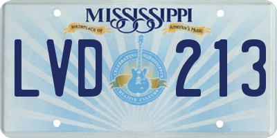 MS license plate LVD213