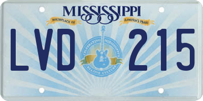 MS license plate LVD215