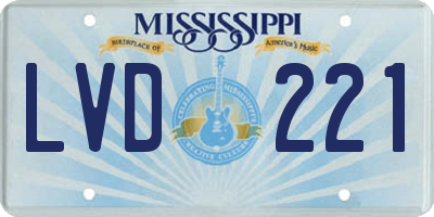 MS license plate LVD221