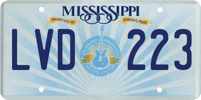 MS license plate LVD223