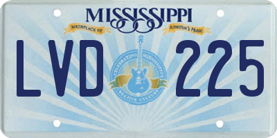 MS license plate LVD225
