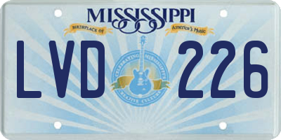 MS license plate LVD226