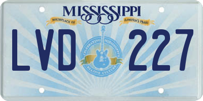 MS license plate LVD227
