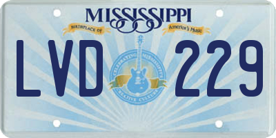 MS license plate LVD229