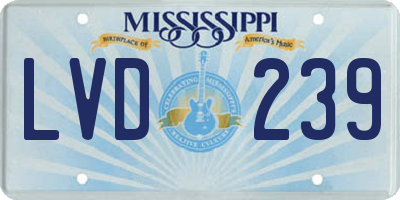 MS license plate LVD239