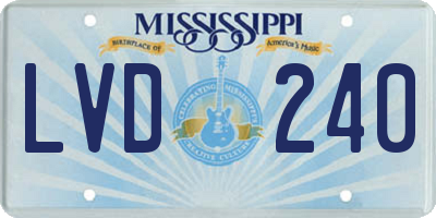 MS license plate LVD240