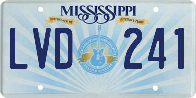 MS license plate LVD241