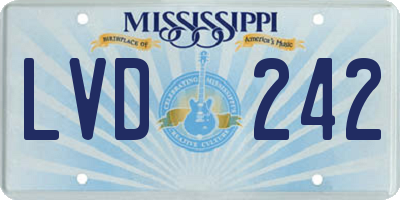 MS license plate LVD242