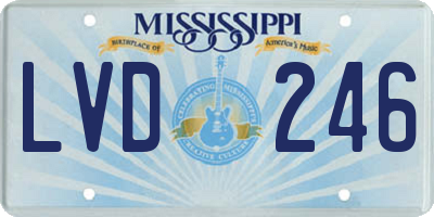 MS license plate LVD246