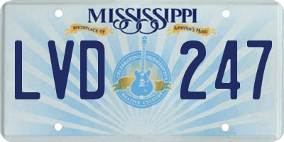 MS license plate LVD247